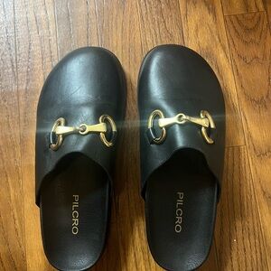 Anthropologie Pilcro Horsebit Buckle Clogs